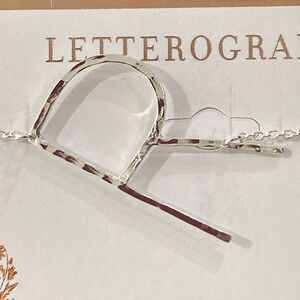 AND NOW THIS Silver-Plated Hammered Initial "R" 18" Pendant Necklace